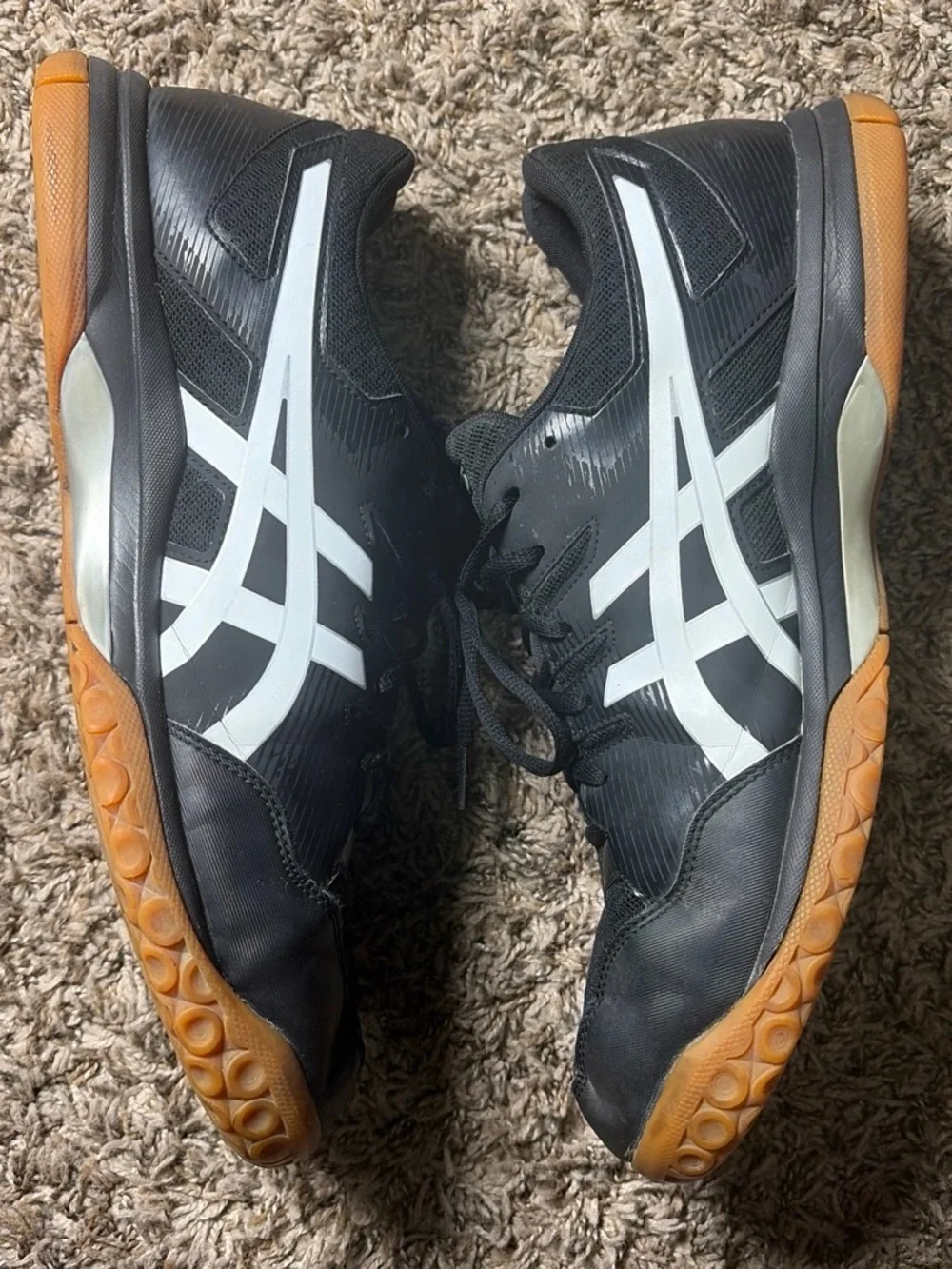 ASICS Gel-Rocket Men’s Size 14 Black White Gum Indoor Volleyball Shoes 1071A030